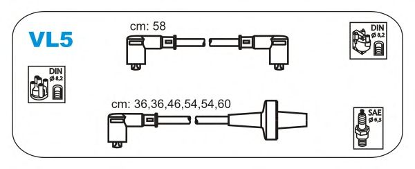 Комплект проводов зажигания VL5