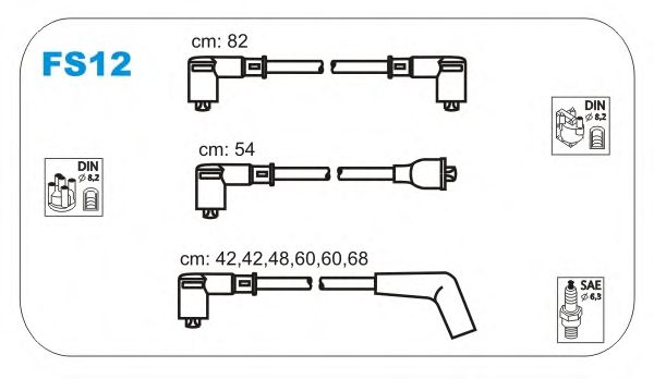 Комплект проводов зажигания FS12