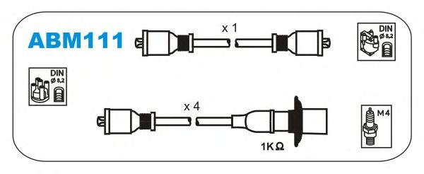 Комплект проводов зажигания ABM111