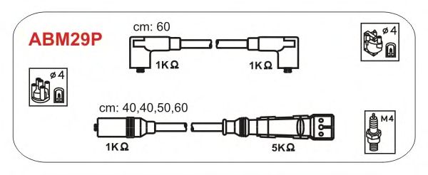 Комплект проводов зажигания ABM29P