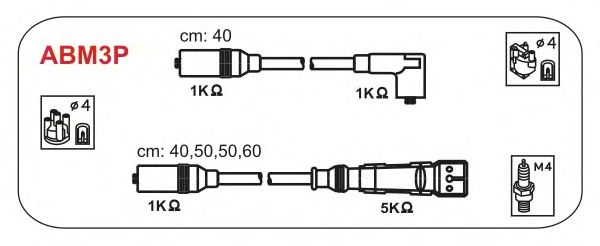 Комплект проводов зажигания ABM3P