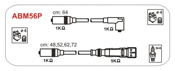 Комплект проводов зажигания ABM56P