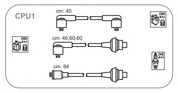 Комплект проводов зажигания CPU1