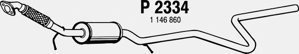 Средний глушитель выхлопных газов P2334