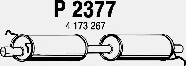Средний глушитель выхлопных газов P2377