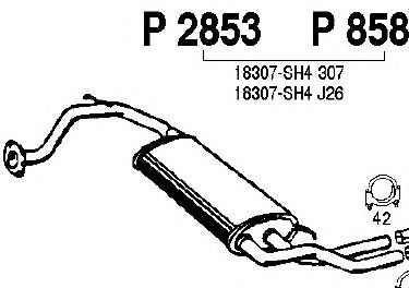 Bagerste lyddæmper P2853