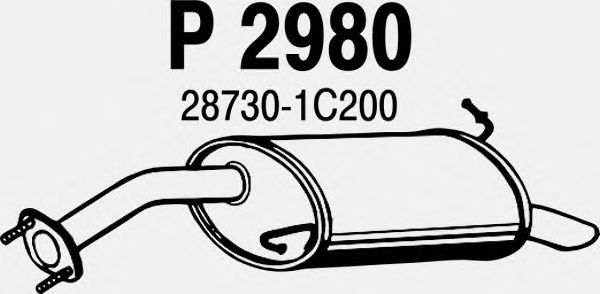 Глушитель выхлопных газов конечный P2980