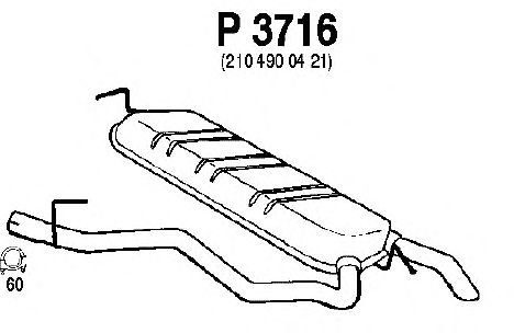 Глушитель выхлопных газов конечный P3716