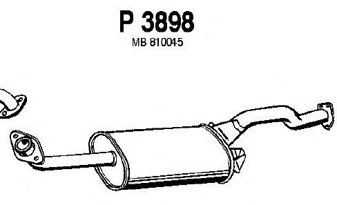 Средний глушитель выхлопных газов P3898