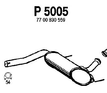 Средний глушитель выхлопных газов P5005