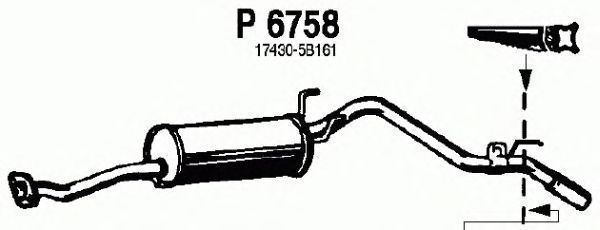 Средний глушитель выхлопных газов P6758