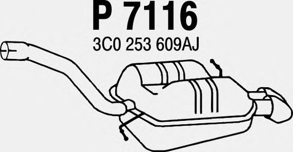 Глушитель выхлопных газов конечный P7116