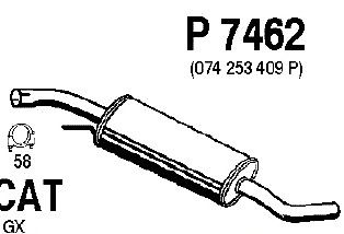Средний глушитель выхлопных газов P7462