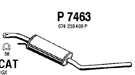 Средний глушитель выхлопных газов P7463