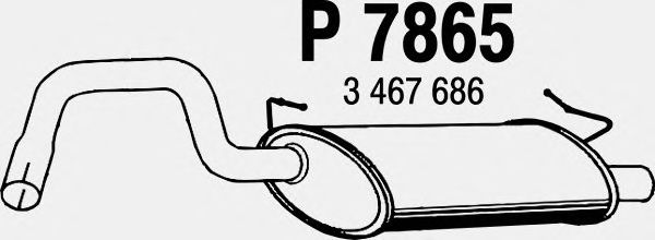 Глушитель выхлопных газов конечный P7865