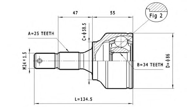 Joint Kit, drive shaft C.119