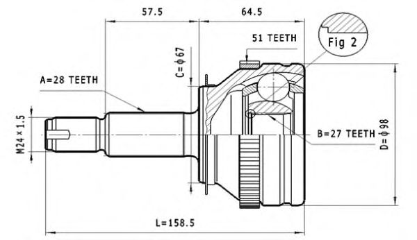 Joint Kit, drive shaft C.373