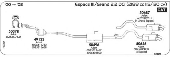 Sistema de gases de escape RE224