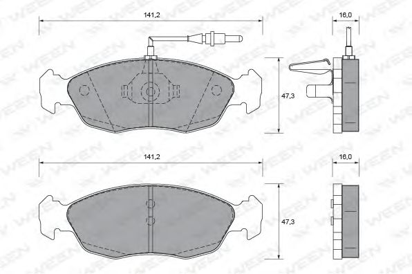 Комплект тормозных колодок, дисковый тормоз 151-1641