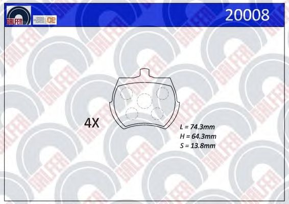 Brake Pad Set, disc brake 20008