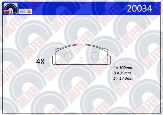 Kit de plaquettes de frein, frein à disque 20034
