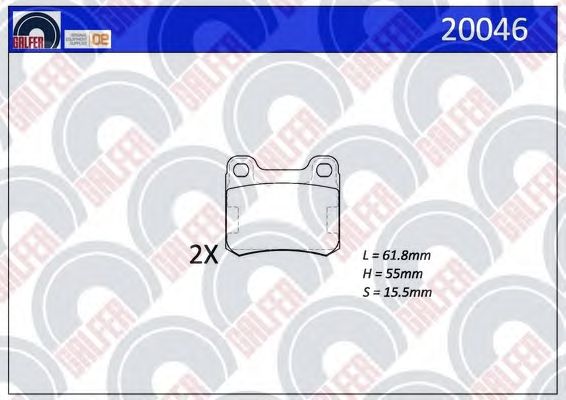 Kit de plaquettes de frein, frein à disque 20046