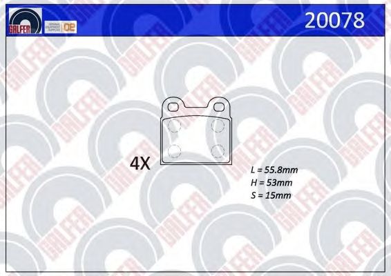 Комплект тормозных колодок, дисковый тормоз 20078
