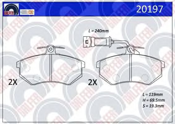 Brake Pad Set, disc brake 20197