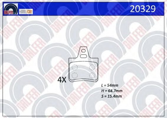 Kit de plaquettes de frein, frein à disque 20329