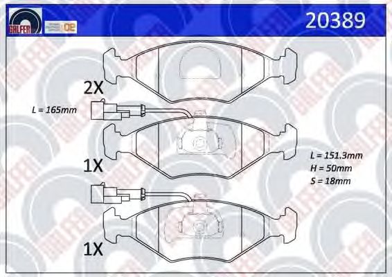 Brake Pad Set, disc brake 20389