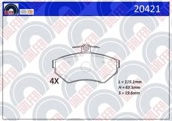 Brake Pad Set, disc brake 20421