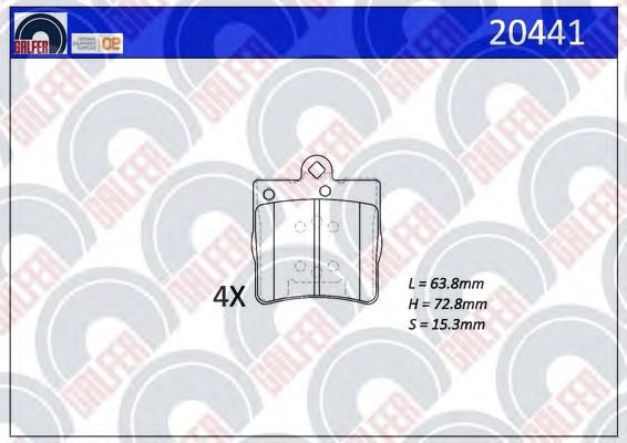 Комплект тормозных колодок, дисковый тормоз 20441