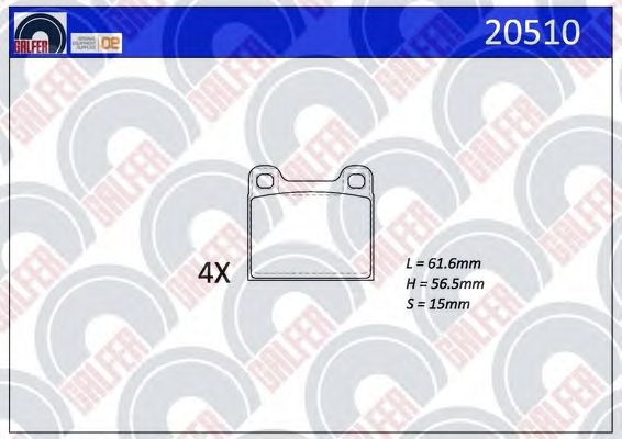 Комплект тормозных колодок, дисковый тормоз 20510