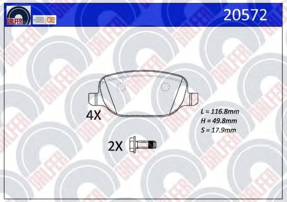 Brake Pad Set, disc brake 20572