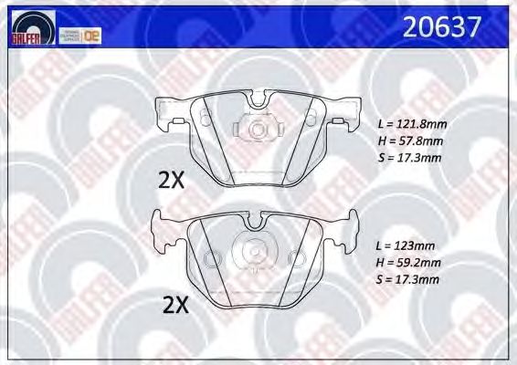 Brake Pad Set, disc brake 20637
