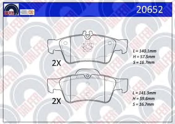 Brake Pad Set, disc brake 20652