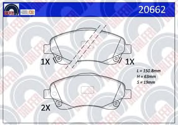 Brake Pad Set, disc brake 20662