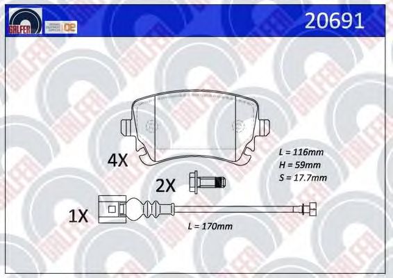 Brake Pad Set, disc brake 20691