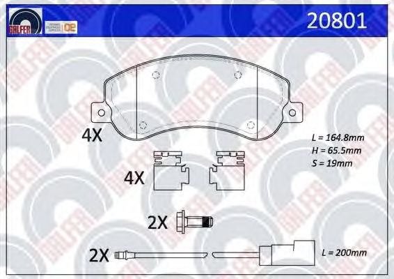 Brake Pad Set, disc brake 20801