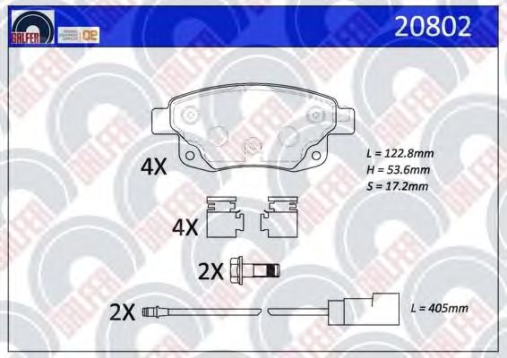 Kit de plaquettes de frein, frein à disque 20802