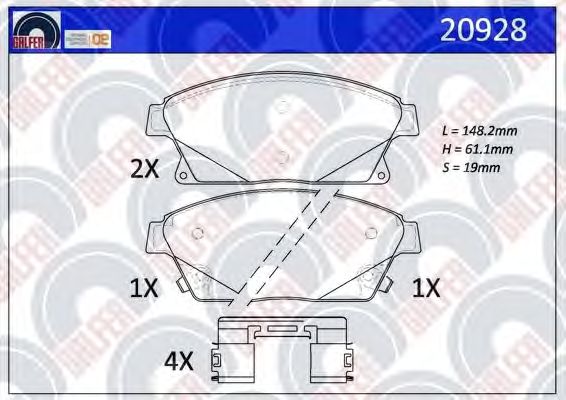 Brake Pad Set, disc brake 20928
