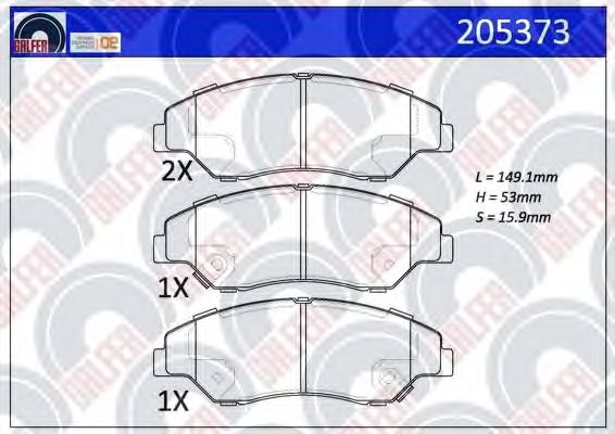 Brake Pad Set, disc brake 205373