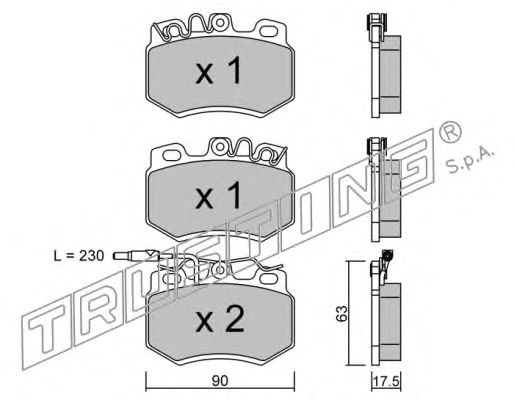 Комплект тормозных колодок, дисковый тормоз 051.1