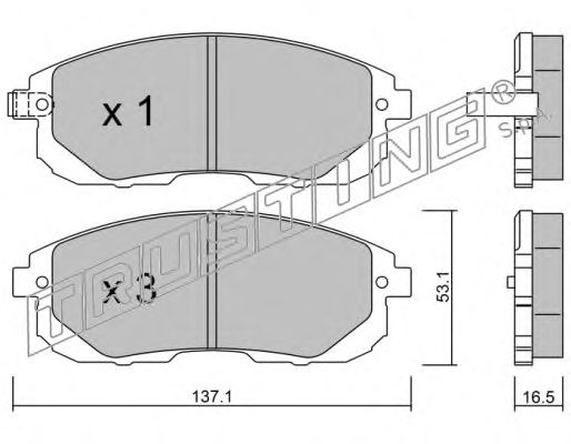Комплект тормозных колодок, дисковый тормоз 893.0