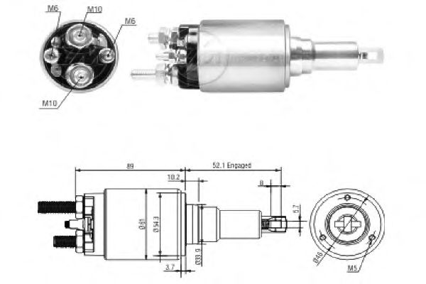 Interruptor electromagnético, motor de arranque ZM3639
