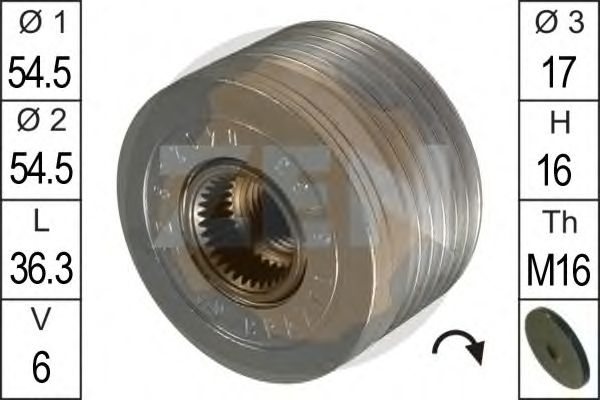 Freewheel Clutch, alternator ZN5433