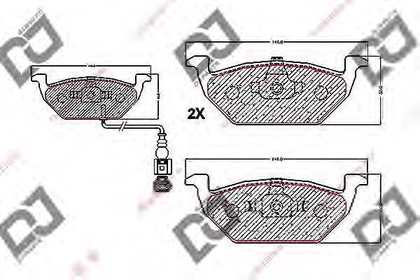 Комплект тормозных колодок, дисковый тормоз BP1188