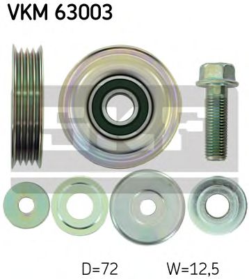 Medløberhjul, multi-V-rem VKM 63003