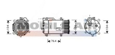 Kompressori, ilmastointilaite 6058K170