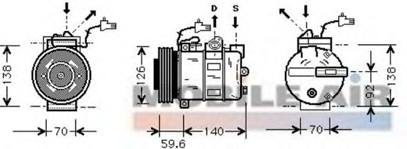 Compressor, airconditioning 6047K065